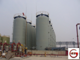 工程現(xiàn)場(chǎng)制作500噸鋼襯塑儲(chǔ)罐