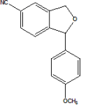 1-(4-methoxyphenyl)-1,3-dihyhro-isobenzofuran-5-carbonitrile.