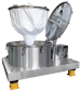 Flat structure hanging bag discharge centrifuge